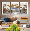 Modern Japanese Wall Art Canvas Print – Framed Abstract