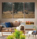Deer Wall Art Canvas Print – Framed Rustic Wildlife Stags