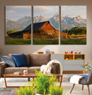 Rustic Barn Wall Art Canvas Print – Framed Grand Teton Park