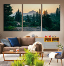 Mountain Wall Art Canvas Print – Framed Forest Serenity