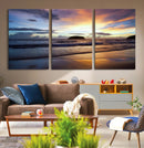 Beach Sunset Wall Art Canvas Print – Tropical Ocean Waves
