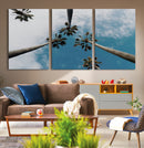Tropical Palm Trees Wall Art Canvas Print – Framed