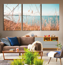 Coastal Grass Landscape Wall Art Canvas Print – Golden
