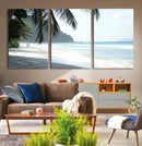 Tropical Beach Wall Art Canvas Print – Framed Serene Ocean