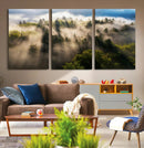 Tranquil Forest Scene Wall Art Canvas Print – Framed Moody