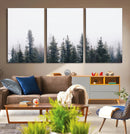 Foggy Forest Wall Art Canvas Print – Framed Misty Pines