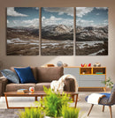 Mountain Landscape Wall Art Canvas Print – Framed Snowy