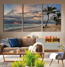 Tropical Storm Wall Art Canvas Print – Framed Moody Beach