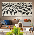 Wild Horse Stampede Wall Art Canvas Print – Monochrome by MyGreatCanvas | Canvas Wall Art Prints | Photo Prints & Wall Decor