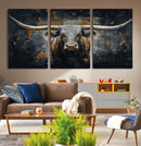 Rustic Longhorn Bull Wall Art Canvas Print – Vintage Western by MyGreatCanvas | Canvas Wall Art Prints | Photo Prints & Wall Decor