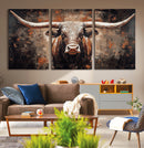 Rustic Longhorn Bull Wall Art Canvas Print – Vintage Western by MyGreatCanvas | Canvas Wall Art Prints | Photo Prints & Wall Decor