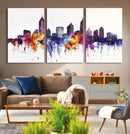 Atlanta Skyline Wall Art Canvas Print – Framed Colorful