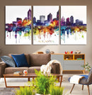Atlanta Skyline Wall Art Canvas Print – Framed Colorful