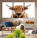 Scottish Highland Cow Canvas Print, Framed Highland Cow