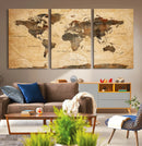 Push Pin World Map Canvas Print – Travel Tracker Wall Art