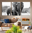 Elephant Family Africa Wall Art Canvas Print by MyGreatCanvas | Canvas Wall Art Prints | Photo Prints & Wall Decor
