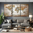 Vibrant Watercolor World Map Canvas Wall Art – Framed Travel by MyGreatCanvas | Canvas Wall Art Prints | Photo Prints & Wall Decor