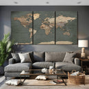 Rustic Black and Wood World Map Canvas Wall Art – Framed by MyGreatCanvas | Canvas Wall Art Prints | Photo Prints & Wall Decor