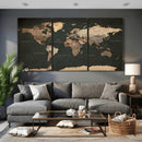 Vintage World Map Canvas Wall Art – Framed Travel Map for by MyGreatCanvas | Canvas Wall Art Prints | Photo Prints & Wall Decor