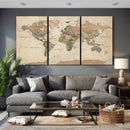 Framed World Map Wall Art for Home and Office Decor