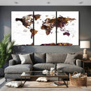 Rustic World Map Wall Art Canvas Print | Large World Map on