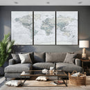 World Map Canvas Print – Detailed Map of the World Wall Art