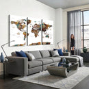 Watercolor World Map Canvas Print – Detailed Map of the