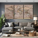 Grunge World Map Canvas Wall Art - Vintage Aged World Map by MyGreatCanvas | Canvas Wall Art Prints | Photo Prints & Wall Decor