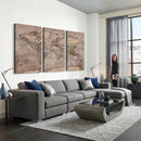 Grunge World Map Canvas Wall Art - Vintage Aged World Map
