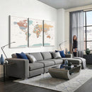 Pastel Colors World Map Wall Art Canvas Print
