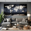 Vintage World Map Canvas Wall Art – Antique Triptych Map