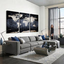 Vintage World Map Canvas Wall Art – Antique Triptych Map