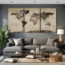 World Map Canvas Print – Detailed Map of the World Adventure