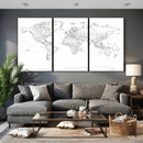 World Map Canvas Print – Framed Modern Detailed Map of the by MyGreatCanvas | Canvas Wall Art Prints | Photo Prints & Wall Decor