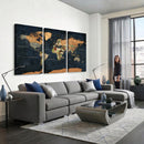 Vintage World Map Canvas Wall Art – Detailed Map with