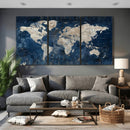 Large Blue World Map Wall Art Canvas Print for Home Office by MyGreatCanvas | Canvas Wall Art Prints | Photo Prints & Wall Decor