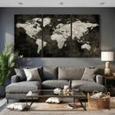 Vintage World Map Wall Art Canvas Print – Framed Large Map