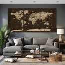 Colorful World Map Canvas Wall Art with Landmarks – Framed by MyGreatCanvas | Canvas Wall Art Prints | Photo Prints & Wall Decor