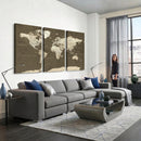 Vintage World Map Canvas Print – Framed Travel Map Wall Art