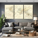 Colorful Watercolor World Map Canvas Wall Art – Framed