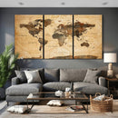 Navy Blue and Gold World Map Canvas Print – Framed Luxury by MyGreatCanvas | Canvas Wall Art Prints | Photo Prints & Wall Decor