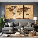 Modern Red and Gray World Map Canvas Print – Framed Wall Art by MyGreatCanvas | Canvas Wall Art Prints | Photo Prints & Wall Decor