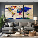 Watercolor World Map Canvas Print – Framed Wall Art for by MyGreatCanvas | Canvas Wall Art Prints | Photo Prints & Wall Decor