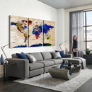 Colorful World Map Canvas Wall Art – Abstract Watercolor Map