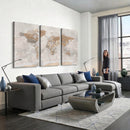 Detailed World Map Wall Art Canvas Print for Home and Office Decor