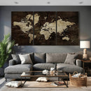 Blue World Map Canvas Wall Art – Framed Modern Travel Map by MyGreatCanvas | Canvas Wall Art Prints | Photo Prints & Wall Decor