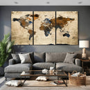 Rustic Watercolor World Map Canvas Wall Art – Framed Travel by MyGreatCanvas | Canvas Wall Art Prints | Photo Prints & Wall Decor
