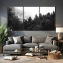 Black White Forest Wall Art Canvas Print, Misty Pine Tree by MyGreatCanvas | Canvas Wall Art Prints | Photo Prints & Wall Decor