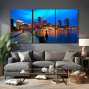 Boston Wall Art Canvas Print, Boston City Downtown Night by MyGreatCanvas | Canvas Wall Art Prints | Photo Prints & Wall Decor