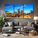Boston Wall Art Canvas Print, Boston City Downtown Night by MyGreatCanvas | Canvas Wall Art Prints | Photo Prints & Wall Decor